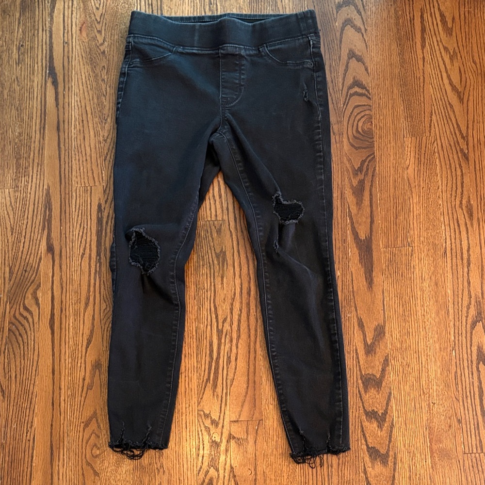 Black Women's Distressed Skinny Jeggings